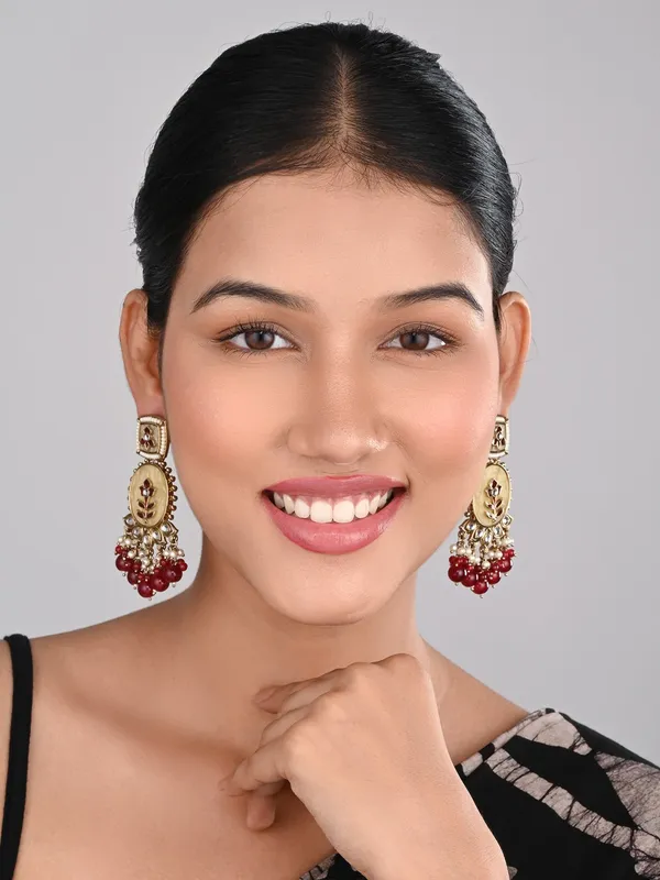 Contemporary_kundan,_MOP_&_Meenakari_Drop_Earring