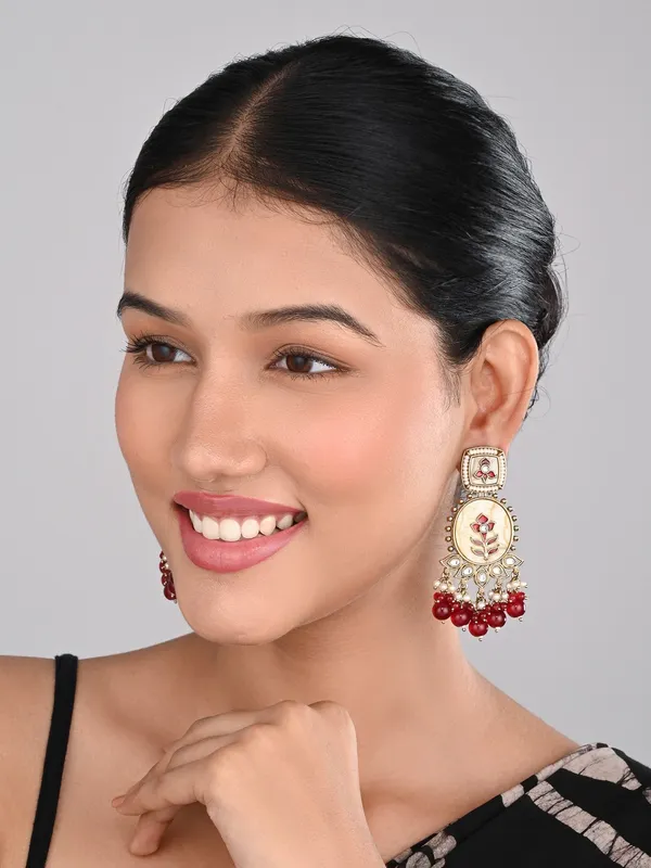 Contemporary_kundan,_MOP_&_Meenakari_Drop_Earring