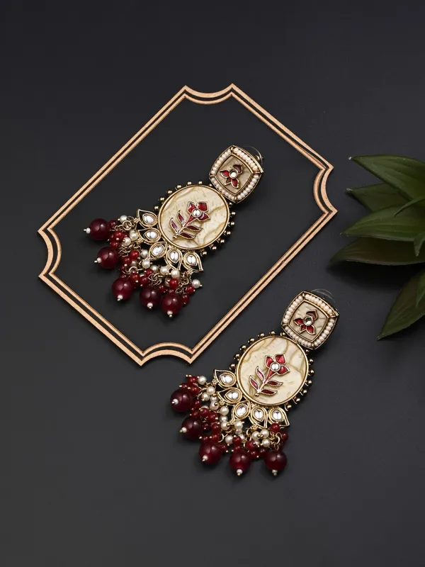 Contemporary_kundan,_MOP_&_Meenakari_Drop_Earring