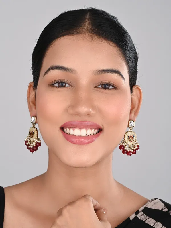 Contemporary_kundan,_MOP_&_Meenakari_Drop_Earring