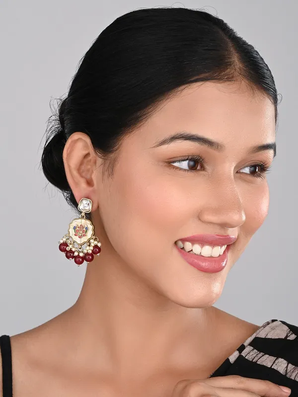Contemporary_kundan,_MOP_&_Meenakari_Drop_Earring