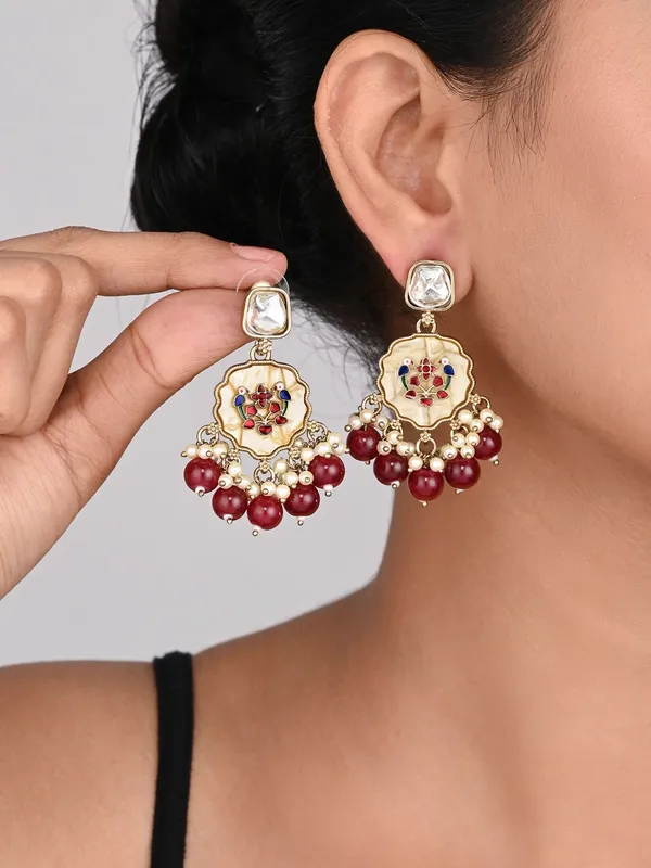 Contemporary_Kundan,_Mop_&_Meenakari_Drop_Earring