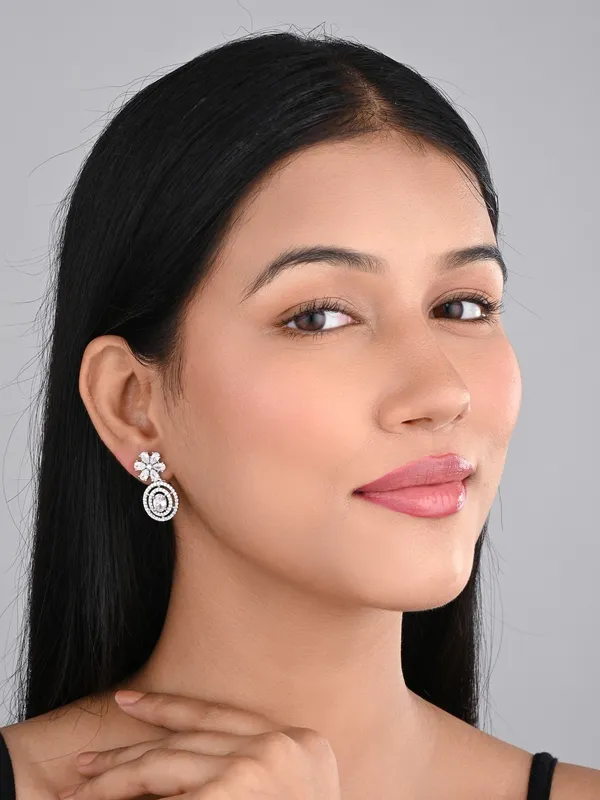 Rose_Gold_plated_Flower_Oval_drop_Earring