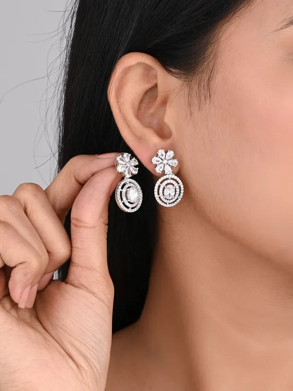 Rose_Gold_plated_Flower_Oval_drop_Earring