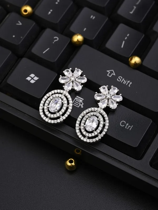 Rose_Gold_Plated_Flower_Oval_Drop_Earring