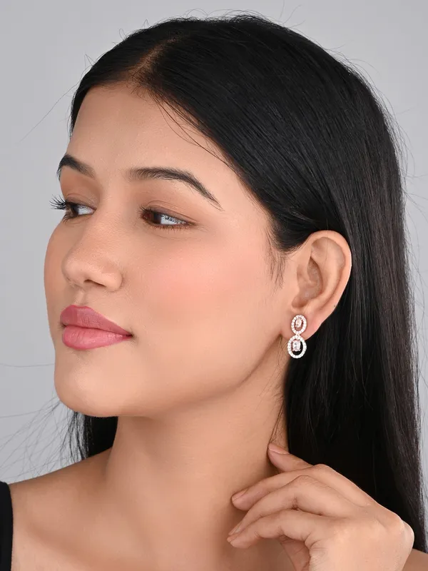 Rhodium__plated_Oval_drop_Earring_Silver