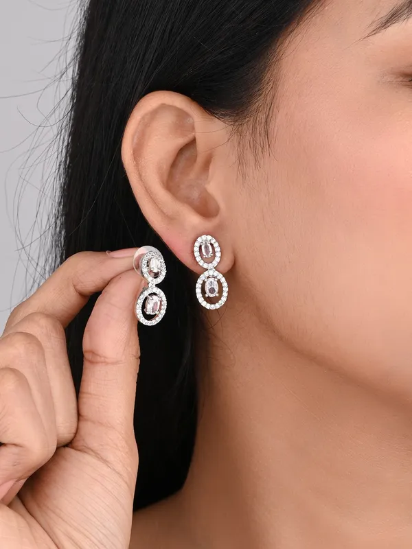 Rhodium__plated_Oval_drop_Earring_Silver