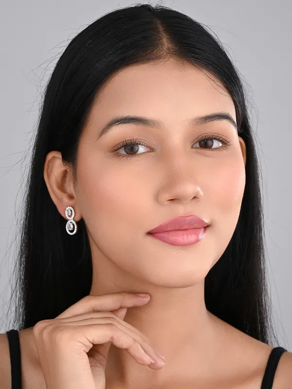 Rhodium__plated_Oval_drop_Earring_Silver