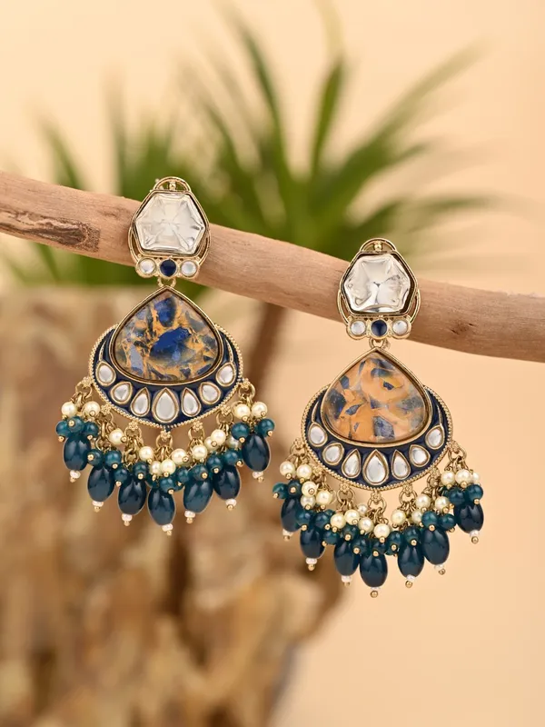 Gold_plated_two_tone_Drop_Earring