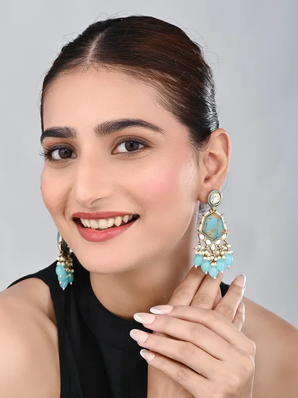 Gold_plated_two_tone_Geometric_stone_drop_earring
