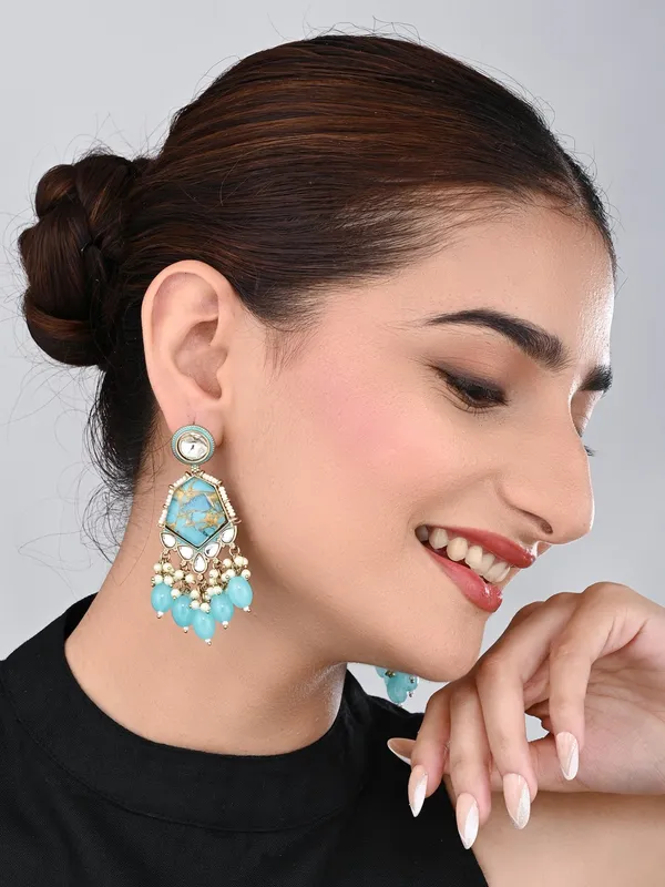 Gold_Plated_Two_Tone_Geometric_Stone_Drop_Earring
