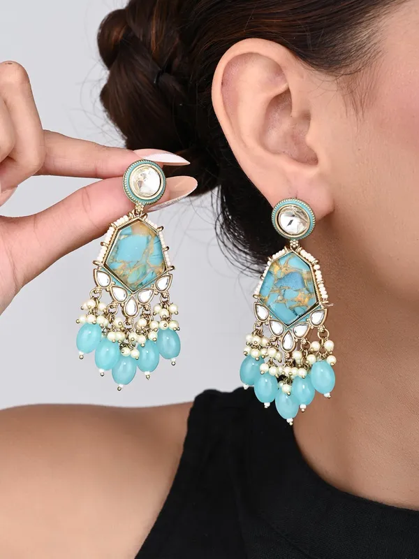 Gold_Plated_Two_Tone_Geometric_Stone_Drop_Earring