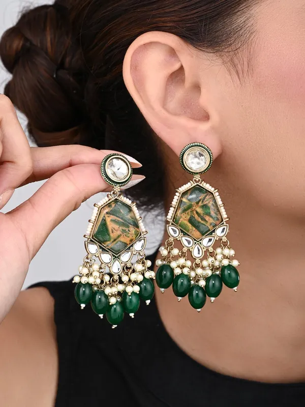 Gold_plated_two_tone_Geometric_stone_drop_earring
