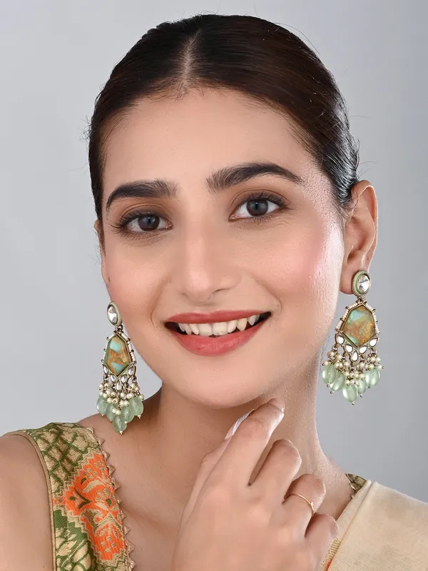 Gold_plated_two_tone_Geometric_stone_drop_earring