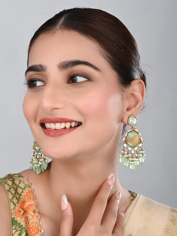 Gold_plated_two_tone_Geometric_stone_drop_earring