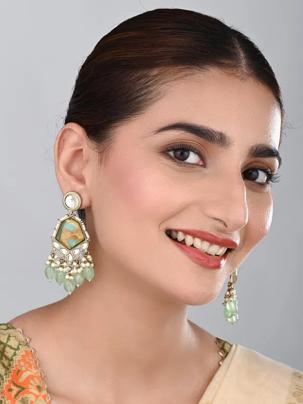 Gold_plated_two_tone_Geometric_stone_drop_earring