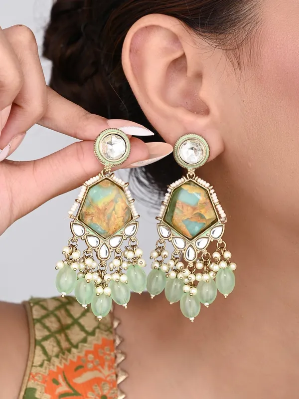 Gold_plated_two_tone_Geometric_stone_drop_earring
