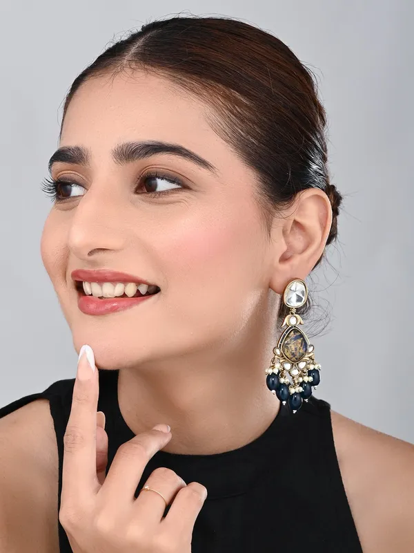 Gold_Plated_Two_Tone_Pear_Shaped_Stone_Drop_Earring