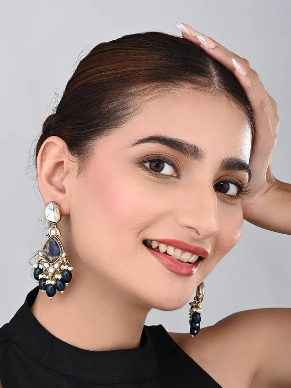 Gold_Plated_Two_Tone_Pear_Shaped_Stone_Drop_Earring