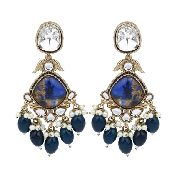 Gold_Plated_Two_Tone_Pear_Shaped_Stone_Drop_Earring