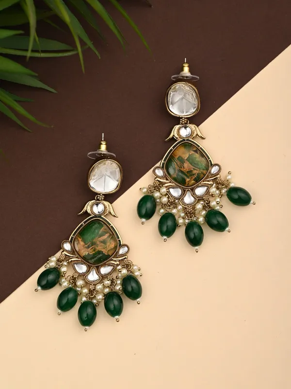 Gold_Plated_Two_Tone_Pear_Shaped_Stone_Drop_Earring
