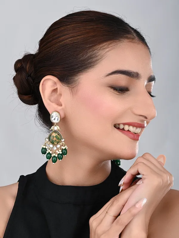 Gold_Plated_Two_Tone_Pear_Shaped_Stone_Drop_Earring