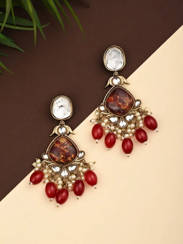 Gold_plated_two_tone_Pear_shaped_stone_drop_earring