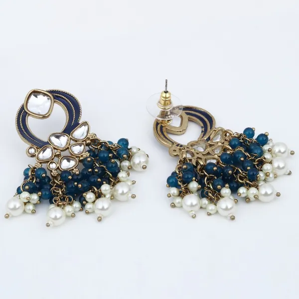 Gold-Plated_Meenakari_Stud_Earrings_with_Kundan_&_Pearl_Cluster_drops