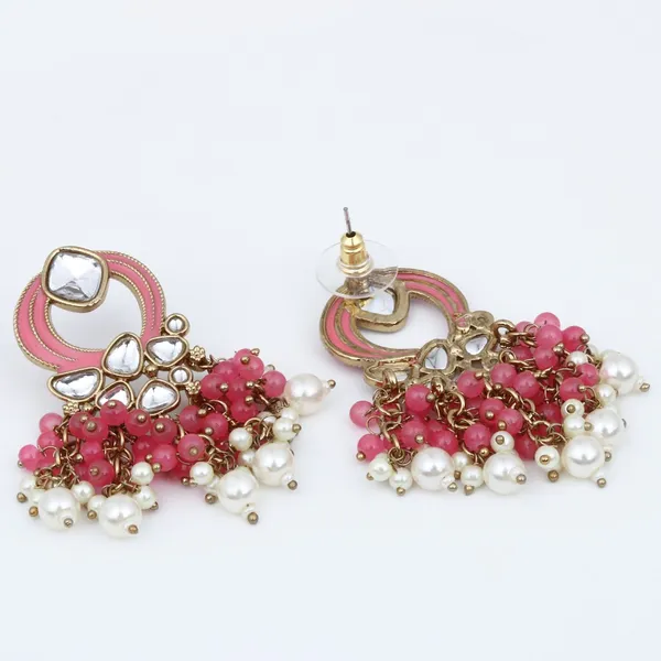 Gold-Plated_Meenakari_Stud_Earrings_with_Kundan_&_Pearl_Cluster_drops