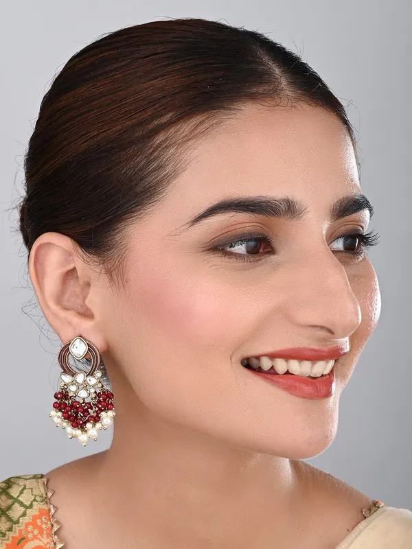 Gold-Plated_Meenakari_Stud_Earrings_with_Kundan_&_Pearl_Cluster_drops