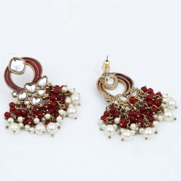 Gold-Plated_Meenakari_Stud_Earrings_with_Kundan_&_Pearl_Cluster_drops