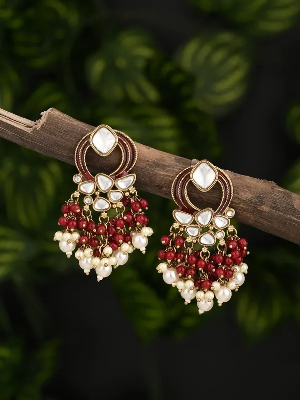 Gold-Plated_Meenakari_Stud_Earrings_with_Kundan_&_Pearl_Cluster_drops