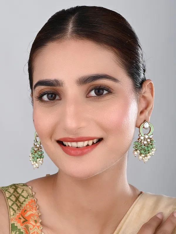 Gold-Plated_Meenakari_Stud_Earrings_with_Kundan_&_Pearl_Cluster_drops