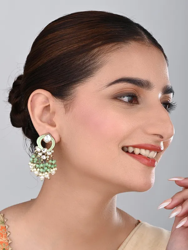 Gold-Plated_Meenakari_Stud_Earrings_with_Kundan_&_Pearl_Cluster_drops