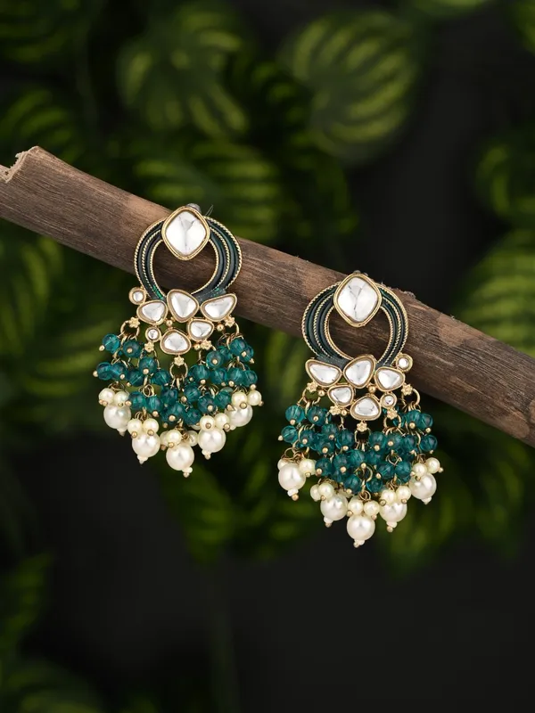 Gold-Plated_Meenakari_Stud_Earrings_with_Kundan_&_Pearl_Cluster_drops