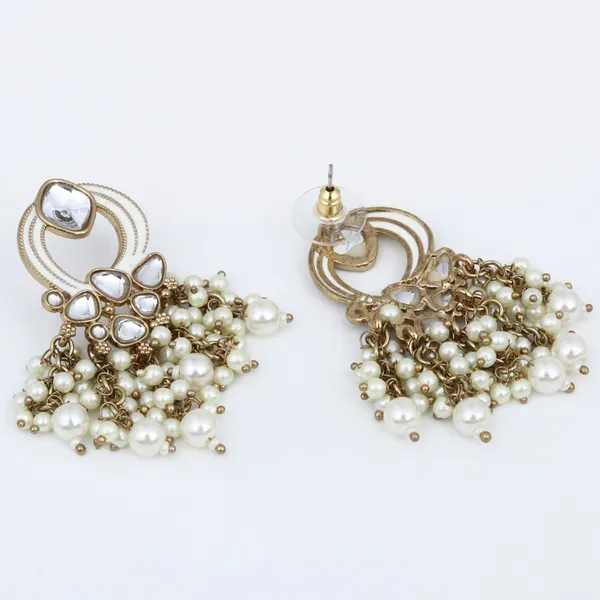 Gold_Plated_Meenakari_Stud_Earrings_With_Kundan_&_Pearl_Cluster_Drops