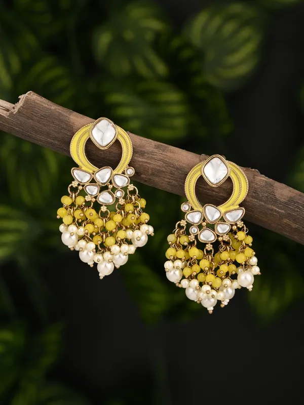 Gold-Plated_Meenakari_Stud_Earrings_with_Kundan_&_Pearl_Cluster_drops
