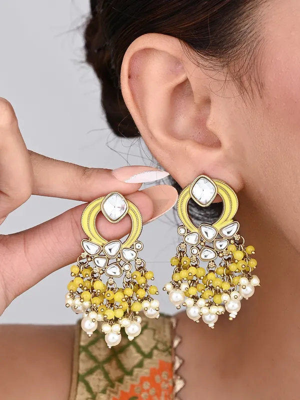 Gold-Plated_Meenakari_Stud_Earrings_with_Kundan_&_Pearl_Cluster_drops