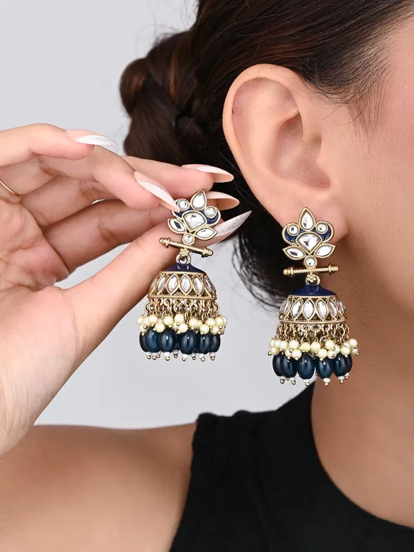 Gold_plated_Kundan_&_Meenakari_Jhumka_Earrings