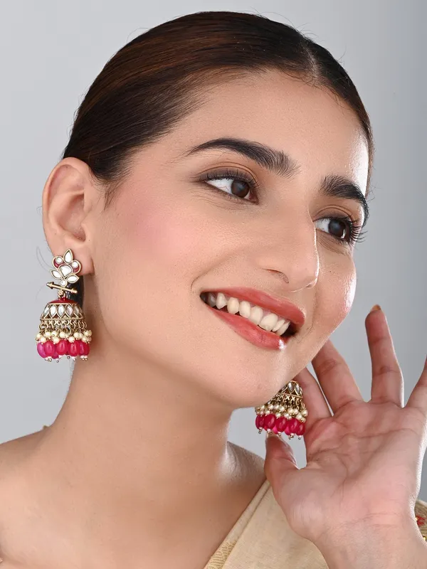 Gold_plated_Kundan_&_Meenakari_Jhumka_Earrings