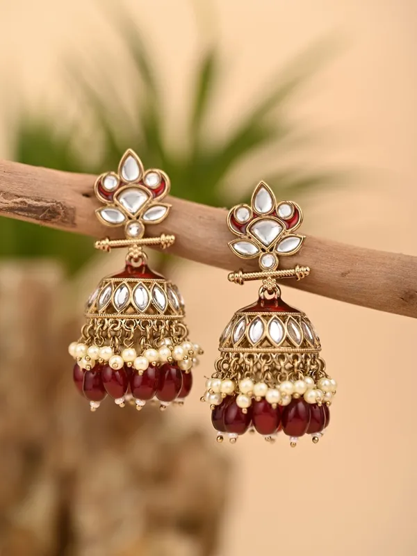 Gold_plated_Kundan_&_Meenakari_Jhumka_Earrings