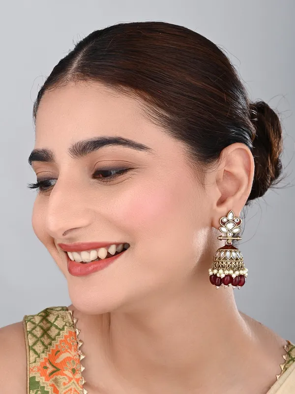 Gold_plated_Kundan_&_Meenakari_Jhumka_Earrings