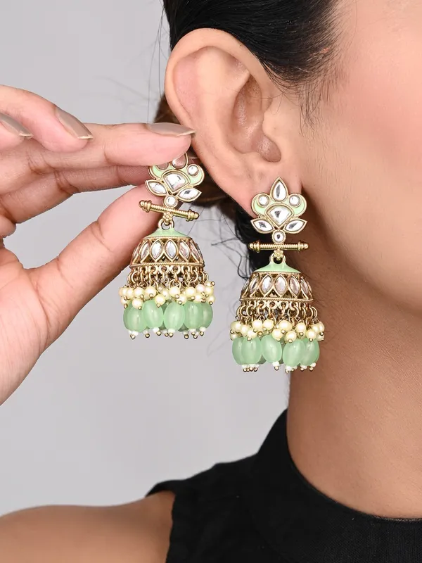Gold_plated_Kundan_&_Meenakari_Jhumka_Earrings