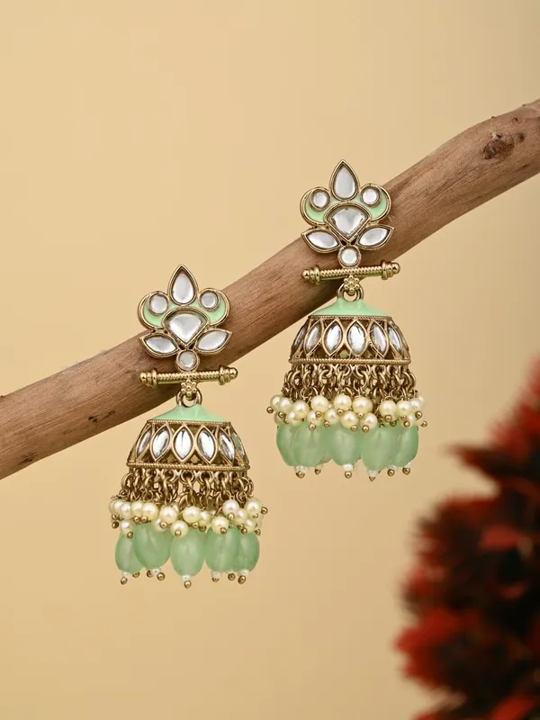Gold_plated_Kundan_&_Meenakari_Jhumka_Earrings