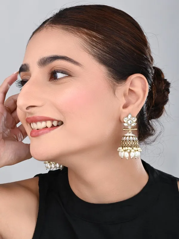 Gold_Plated_Kundan_&_Meenakari_Jhumka_Earrings