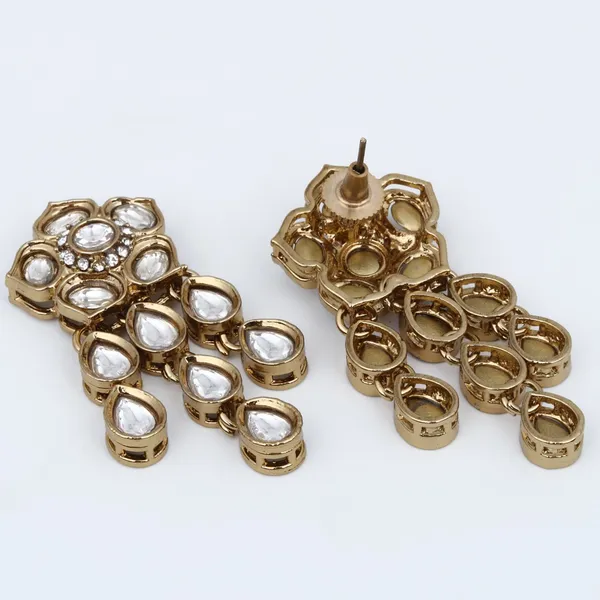 Gold_plated_Kundan_flower_drop_Earrings