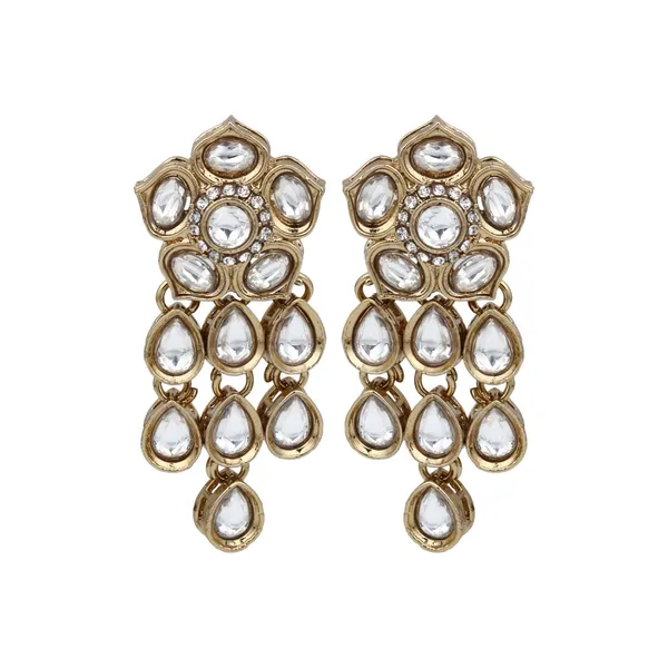 Gold_plated_Kundan_flower_drop_Earrings