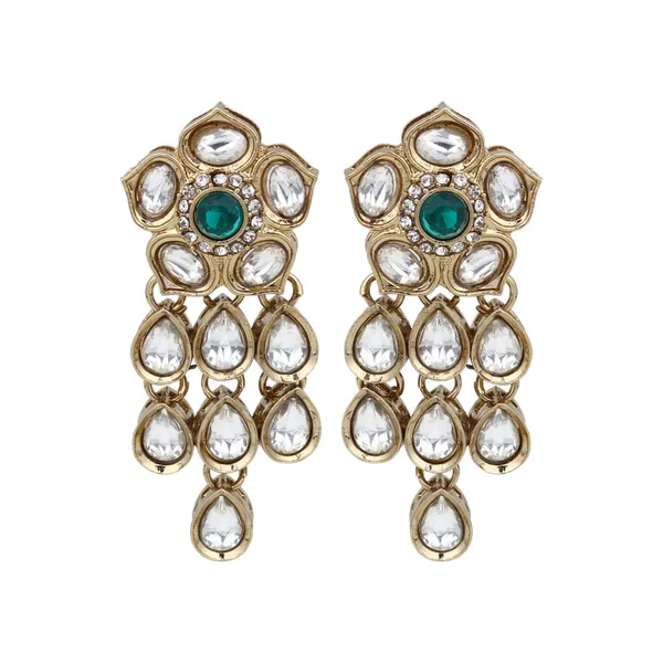 Gold_plated_Kundan_flower_drop_Earrings