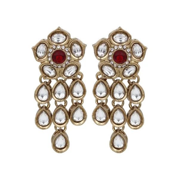 Gold_plated_Kundan_flower_drop_Earrings