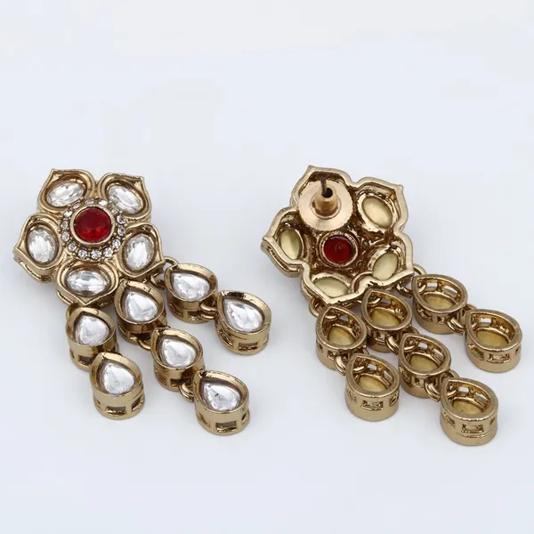 Gold_plated_Kundan_flower_drop_Earrings
